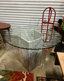 Geometric Marble Table and Scalloped Glass Top