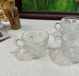 1970s Collection of Small Glass Cups With Sun Designs- Set of 10
