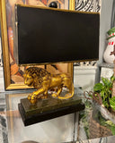 Mid-Century Lion Lamp With Shade