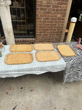 Collection of Wicker Bamboo Trays- Set of 5