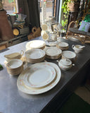 Gorgeous Collection of Ceramic Eggshell Nautilus Plates and Serving Pieces- Set of 77