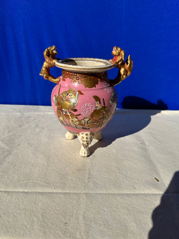 Chinoiserie Style Vase With Gold Details