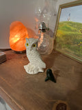 Pair of Ceramic and Stone Owl Figurines