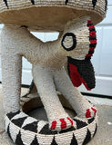Hand Beaded African Style Decorative Stool