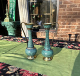 Pair of Brass Skinny Pitchers/Vases