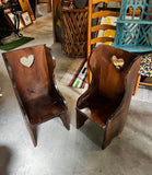Pair of Country Core Heart Shaped Children’s Chairs