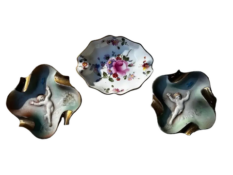 Mid Century Modern Ceramic Ashtray Collection- Set of 3