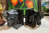 Pair of Ceramic Equestrian Black Bookends
