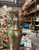 Large Vintage Brass Vase With Rope and Tassel Details