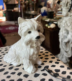 White Ceramic Small Dog Figurine