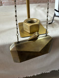 Gold Geometric Metal Crossbody Purse