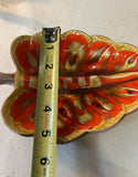 Mid Century Ceramic Orange Leaf Ashtray