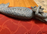 1970s Blue Ceramic Mermaid Figurine