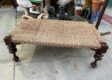 1970s Vintage Woven Wooden Bench