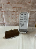 Small Brown Leather Etra Kiss-Lock Clutch With Key Accent