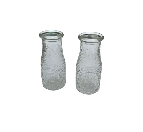 Pair of Small Glass Milk Jars