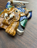 Small Ceramic Warrior and Tiger Decorative Piece