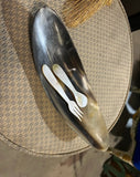 Pair of Mother-Of-Pearl Small Fork and Spoon