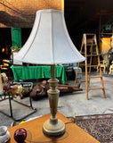 Brass Tall Table Lamp With Ibex Details and Lampshade Included