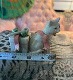 Small Lennox Ceramic Christmas Cat With Presents