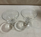 Pair of Glass Stemmed Champagne Glasses
