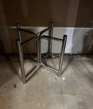 Vintage Chrome Dining Table With Geometric Glass Top