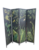 Hand Painted and Signed by the Artist Black Foliage Screen Divider