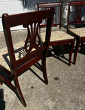 Antique Harp Lyre Back Wooden Dining Chairs- Set of 4