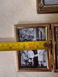 Trio of Double Framed Folding Gold Picture Frames