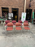 Collection of Red Padded Office Chairs- Set of 7