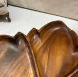 Wooden Hand Carved Leaf Large Tray