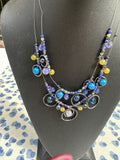 Silver Hoops and Beaded Necklace