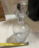 Mid-Century Glass Decanter With Stopper and Etched Bird Details