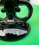 Black Milk Glass Pair of Candleholders