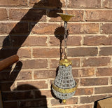 Single Gold and Crystal Pendant Light