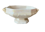 White Ceramic Iridescent Geometric Decorative Bowl