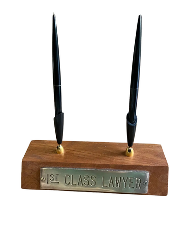 1st Class Lawyer Wooden Brass Pen Holder
