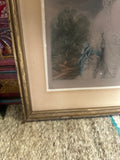 Vintage Gold Framed Mezzotint of Woman