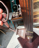 Pair of Ceramic and Wooden Table Lamps With Tassel Accents