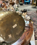 Round Brass Footed Bowl With Detailed Rim