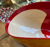 Yellow and Red Folded Murano Decorative Bowl