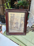 Vintage Photo in Detailed Wooden Frame