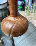 Small Brown Ceramic Boho Chic Vase, Signed by the Artist