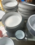 Falcon Enamelware Plates, Bowls, Strainers, Serving Dishes, Mug -Set of 30