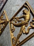 Pair of Gold Syroco Figurative Wall Hangings