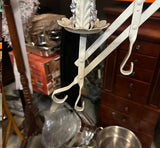 Tall Vintage White Metal Standing Candelabra