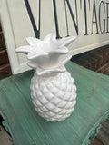 White Ceramic Pineapple Candlestick Holder