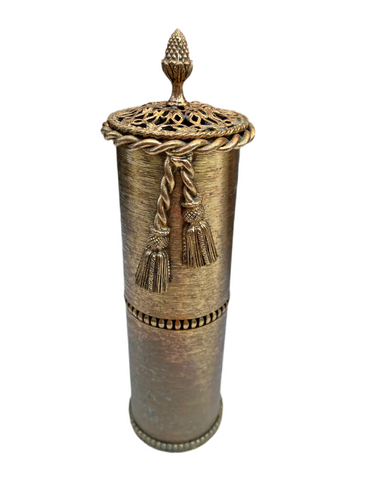 Small Brass Detailed Faux Urn
