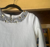 Vintage Juicy Couture White Sweater With Bling Neckline