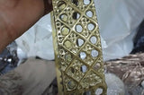 Extra Wide Gold and Crystal Hollywood Regency Chandelier